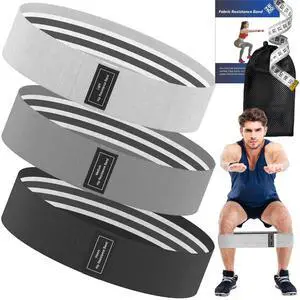 Wide Fabric Resistance Bands for Working Out | 3 Strength Level Non-Slip Exercise Booty Bands for Women & Men | Comes with a Bag and Tape Measure | for Gym, Yoga, Pilates Wide Fabric Resistance Bands for Working Out | 3 Strength Level Non-Slip Exercise Booty Bands for Women & Men | Comes with a Bag and Tape Measure | for Gym, Yoga, Pilates