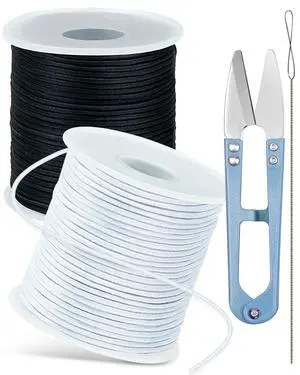 2 Rolls Elastic Bracelet String Total 330 Feet,1.0mm,1.2mm,1.5mm Elastic Cord for Beading Stretchy String with Beading Needle for Bracelets, Sewing, Necklace, Jewelry Making and Crafts 2 Rolls Elastic Bracelet String Total 330 Feet,1.0mm,1.2mm,1.5mm Elastic Cord for Beading Stretchy String with Beading Needle for Bracelets, Sewing, Necklace, Jewelry Making and Crafts