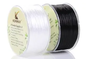 0.8mm White&Black Spandex Elastic String with Dispenser, Soft Stretch Beading Cord, 90 Yards for Bracelets, Necklaces & Jewelry Making 0.8mm White&Black Spandex Elastic String with Dispenser, Soft Stretch Beading Cord, 90 Yards for Bracelets, Necklaces & Jewelry Making