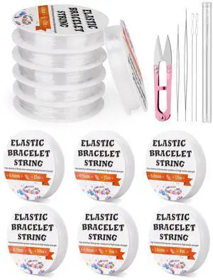 6 Sizes Stretchy Bracelet String Elastic String for Bracelet Making Jewelry Making Supplies Easy to Knot with Jewelry Making Supplies Beading Needles and Container for Storage 6 Sizes Stretchy Bracelet String Elastic String for Bracelet Making Jewelry Making Supplies Easy to Knot with Jewelry Making Supplies Beading Needles and Container for Storage