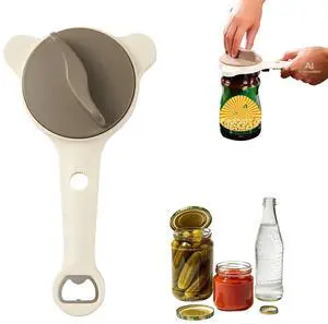 4-In-1 Jar Opener,Adjustable Stainless Steel Bottle Opener For Seniors & weak hands,Multifunctional Jar Lid Remover With Non-Slip Grip,Fits Kitchen Jars,Bottles,Cans Beer Caps(Beige) 4-In-1 Jar Opener,Adjustable Stainless Steel Bottle Opener For Seniors & weak hands,Multifunctional Jar Lid Remover With Non-Slip Grip,Fits Kitchen Jars,Bottles,Cans Beer Caps(Beige)
