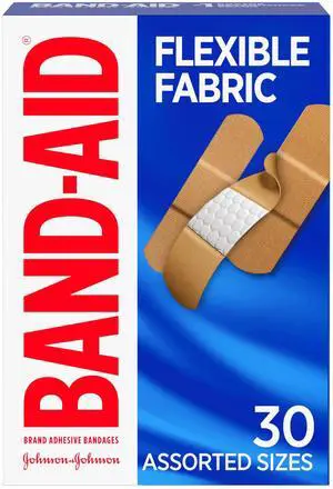 Brand Flexible Fabric Adhesive Bandages, Comfortable Sterile Protection & Wound Care for Minor Cuts & Burns, Quilt-Aid Technology to Cushion Painful Wounds, Assorted Sizes, 30 ct Brand Flexible Fabric Adhesive Bandages, Comfortable Sterile Protection & Wound Care for Minor Cuts & Burns, Quilt-Aid Technology to Cushion Painful Wounds, Assorted Sizes, 30 ct