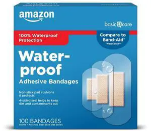Waterproof Clear Adhesive Bandages for Minor Cuts and Scrapes, Non-Stick Pad, First Aid and Wound Care Supplies, Assorted Sizes, 100 Count Waterproof Clear Adhesive Bandages for Minor Cuts and Scrapes, Non-Stick Pad, First Aid and Wound Care Supplies, Assorted Sizes, 100 Count