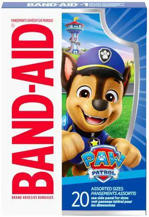 Brand Sterile Adhesive Individually Wrapped Bandages for Kids Featuring Nickelodeon Paw Patrol Characters, First Aid & Wound Care of Minor Cuts & Scrapes, Assorted Sizes 20 ct Brand Sterile Adhesive Individually Wrapped Bandages for Kids Featuring Nickelodeon Paw Patrol Characters, First Aid & Wound Care of Minor Cuts & Scrapes, Assorted Sizes 20 ct