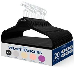 Velvet Hangers 20 Pack, Slim & Space Saving for Closets Velvet Hangers 20 Pack, Slim & Space Saving for Closets