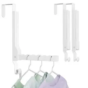 2 Pack Over The Door Hanger Folding Clothes Drying Rack, Folding Hanging Coat Rack for Indoor Laundry Room Compact Small Space Foldable Portable Clothing Hanger Hook Collapsible (Wihte-2(Upgraded)) 2 Pack Over The Door Hanger Folding Clothes Drying Rack, Folding Hanging Coat Rack for Indoor Laundry Room Compact Small Space Foldable Portable Clothing Hanger Hook Collapsible (Wihte-2(Upgraded))