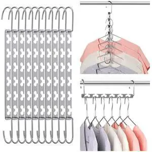 Space Saving Hangers, Shirt Hanger, Metal Hangers for Clothes, Space Saver for Hanging Clothes, Sturdy Metal Wardrobe Organizer, Pack of 10 Space Saving Hangers, Shirt Hanger, Metal Hangers for Clothes, Space Saver for Hanging Clothes, Sturdy Metal Wardrobe Organizer, Pack of 10