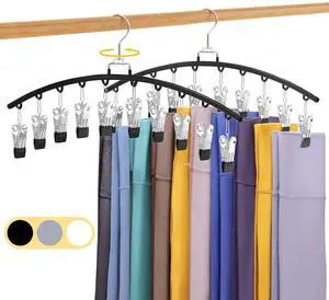 2 Pack Legging Organizer for Closet 360° Swivel, Metal Gym Clothes Organizer w/20 Clips Holds 20 Leggings, Hangers Space Saving, Closet Organizers and Storage, Dorm Room Organization Essentials, Black 2 Pack Legging Organizer for Closet 360° Swivel, Metal Gym Clothes Organizer w/20 Clips Holds 20 Leggings, Hangers Space Saving, Closet Organizers and Storage, Dorm Room Organization Essentials, Black