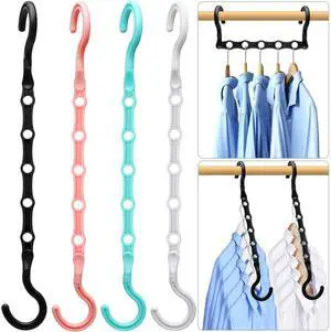 Magic Clothes Hangers Space Saving, Premium Closet Organizers and Storage, Sturdy Plastic Cascading Hanger with 360° Swivel Hooks for 20 Heavy Clothes, College Dorm Room Essentials for Girls, 4 Pack Magic Clothes Hangers Space Saving, Premium Closet Organizers and Storage, Sturdy Plastic Cascading Hanger with 360° Swivel Hooks for 20 Heavy Clothes, College Dorm Room Essentials for Girls, 4 Pack