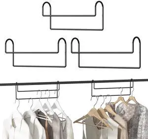 Space Saving Hangers for Clothes: 3 Pack 12 inch Magic Hanger Closet Organizer Metal Heavy Duty Hangers for Shirt Coat Pants Skirt Sorting Storage - Black Space Saving Hangers for Clothes: 3 Pack 12 inch Magic Hanger Closet Organizer Metal Heavy Duty Hangers for Shirt Coat Pants Skirt Sorting Storage - Black
