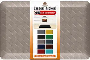 4/5 Inch Extra Thick Kitchen Mats for Floor,Non Slip Anti Fatigue Kitchen Rugs,Waterproof Stain Resistant Sink Mat,Cushioned Standing and Comfort Mats for Office (17"x24" Khaki) 4/5 Inch Extra Thick Kitchen Mats for Floor,Non Slip Anti Fatigue Kitchen Rugs,Waterproof Stain Resistant Sink Mat,Cushioned Standing and Comfort Mats for Office (17"x24" Khaki)