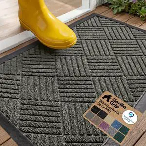 100% Waterproof All-Season WeatherMAX Doormat US Designed Natural Rubber, Stain Fade Resistant, Low Profile Indoor Outdoor Door Mats, Easy Clean, 29x17 Gray Diamond 100% Waterproof All-Season WeatherMAX Doormat US Designed Natural Rubber, Stain Fade Resistant, Low Profile Indoor Outdoor Door Mats, Easy Clean, 29x17 Gray Diamond