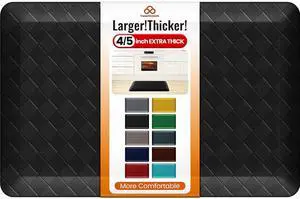 4/5 Inch Extra Thick Kitchen Mats for Floor,Non Slip Anti Fatigue Kitchen Rugs,Waterproof Stain Resistant Sink Mat,Cushioned Standing and Comfort Mats for Office (17"x24" Black) 4/5 Inch Extra Thick Kitchen Mats for Floor,Non Slip Anti Fatigue Kitchen Rugs,Waterproof Stain Resistant Sink Mat,Cushioned Standing and Comfort Mats for Office (17"x24" Black)