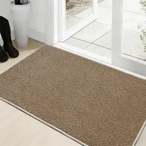Dirt Trapping Door Mat 20x32, Taupe Faux Jute Entryway Rug Dirt Trapping Door Mat 20x32, Taupe Faux Jute Entryway Rug