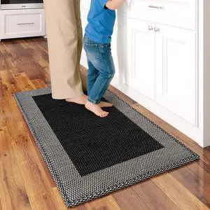 Kitchen Mats for Floor, Super Absorbent Kitchen Rugs Non Slip Washable, Soft Braided Kitchen Runner Rug, Standing Mat Kitchen Sink Mat, Easy to Clean, Black 17x30 Kitchen Mats for Floor, Super Absorbent Kitchen Rugs Non Slip Washable, Soft Braided Kitchen Runner Rug, Standing Mat Kitchen Sink Mat, Easy to Clean, Black 17x30