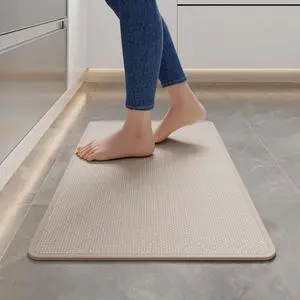 Kitchen Mats for Floor, Super Absorbent Kitchen Rugs Non Slip Washable, Soft Imitation Linen Braided Standing Mat Kitchens Sink Mat, Easy to Clean, Beige 17x30 Kitchen Mats for Floor, Super Absorbent Kitchen Rugs Non Slip Washable, Soft Imitation Linen Braided Standing Mat Kitchens Sink Mat, Easy to Clean, Beige 17x30