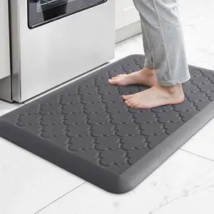 4/5 Inch Thick Anti-Fatigue Kitchen Mat Water Resistant Non-Slip Kitchen Floor Mat Ergonomic Comfort Standing Mat for Home Kitchen Office Laundry 17.3"x 24" Grey 4/5 Inch Thick Anti-Fatigue Kitchen Mat Water Resistant Non-Slip Kitchen Floor Mat Ergonomic Comfort Standing Mat for Home Kitchen Office Laundry 17.3"x 24" Grey