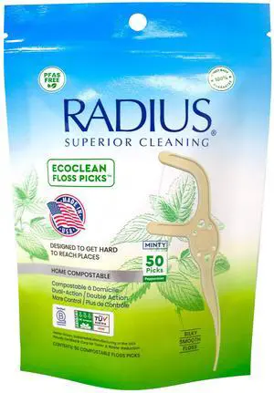 Peppermint EcoClean Compostable Floss Picks Adult for Oral Care Boost Non Toxic Tooth & Gum Protection (50 Single Use Flossers per Pack) Peppermint EcoClean Compostable Floss Picks Adult for Oral Care Boost Non Toxic Tooth & Gum Protection (50 Single Use Flossers per Pack)