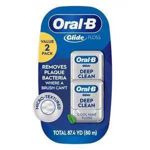 Glide Deep Clean Cool Mint Dental Floss, Value 2 Pack (40m Each) Glide Deep Clean Cool Mint Dental Floss, Value 2 Pack (40m Each)