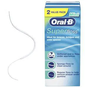 Super Floss Pre-Cut Strands, Dental Floss for Bridges, Braces and Wide Spaces, 100 Strands Super Floss Pre-Cut Strands, Dental Floss for Bridges, Braces and Wide Spaces, 100 Strands