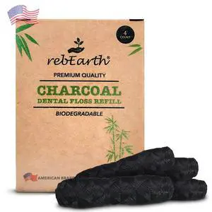 Bamboo Charcoal Floss Refill 4-Pack 30m Mint Floss Each (120m Total) Reload Your Existing Glass Container Plastic-Free, Zero Waste, Shred Resistant Dental Floss Bamboo Charcoal Floss Refill 4-Pack 30m Mint Floss Each (120m Total) Reload Your Existing Glass Container Plastic-Free, Zero Waste, Shred Resistant Dental Floss