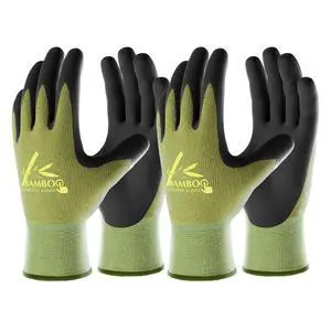 COOLJOB 2 Pairs Gardening Gloves for Women and Men, Bamboo Working Gloves Touchscreen, Grippy Nitrile Rubber Coated Work Gloves, Green/Black, Large Size (2 Pairs L) COOLJOB 2 Pairs Gardening Gloves for Women and Men, Bamboo Working Gloves Touchscreen, Grippy Nitrile Rubber Coated Work Gloves, Green/Black, Large Size (2 Pairs L)