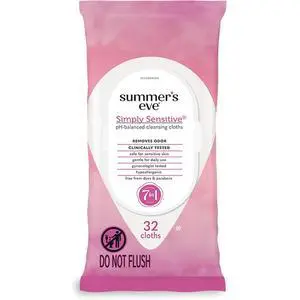 Simply Sensitive Daily Gentle Feminine Wipes, Removes Odor, pH Balanced, 32 count Simply Sensitive Daily Gentle Feminine Wipes, Removes Odor, pH Balanced, 32 count