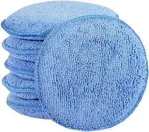 Microfiber Wax Applicator Pads, Car Wax Applicator, Buffing & Detail Polishing Foam Pads for Car Cleaning and Fine Polishing (5" Diameter, 6 Pack) Microfiber Wax Applicator Pads, Car Wax Applicator, Buffing & Detail Polishing Foam Pads for Car Cleaning and Fine Polishing (5" Diameter, 6 Pack)