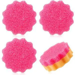 3 Pcs Dual Sided Scrub Sponge Multi Functional Cute Temperature Sensitive Non Scratch Dish Sponge for Washing Dishes Kitchen Bathroom(Flower,Pink) 3 Pcs Dual Sided Scrub Sponge Multi Functional Cute Temperature Sensitive Non Scratch Dish Sponge for Washing Dishes Kitchen Bathroom(Flower,Pink)