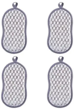 4 Pack Dish Sponge for Washing Dishes Cleaning Kitchen, All-Purpose, Non Scratch, Rough Scrubbers Side for Non-Stick Cookware, Soft Microfiber Scrub Side for Dishes,Reusable Dishwashing Sponges 4 Pack Dish Sponge for Washing Dishes Cleaning Kitchen, All-Purpose, Non Scratch, Rough Scrubbers Side for Non-Stick Cookware, Soft Microfiber Scrub Side for Dishes,Reusable Dishwashing Sponges