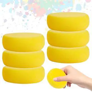 6PCS Pottery Sponges,3'' Yellow Round Paint Sponges,Synthetic Artist Sponge,Watercolors Sponge for Painting & Craft Clay & Cleaning Leather Ceramics Wall (6 Pcs) 6PCS Pottery Sponges,3'' Yellow Round Paint Sponges,Synthetic Artist Sponge,Watercolors Sponge for Painting & Craft Clay & Cleaning Leather Ceramics Wall (6 Pcs)