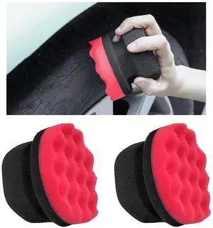 2PCS Large Tire Shine Applicator, Reusable Car Detailing Foam Hex Grip Dressing Pad, Durable Polishing Sponge Tool for Applying Tire Shine,Universal Cleaning Supplies for Wheel Care (Red) 2PCS Large Tire Shine Applicator, Reusable Car Detailing Foam Hex Grip Dressing Pad, Durable Polishing Sponge Tool for Applying Tire Shine,Universal Cleaning Supplies for Wheel Care (Red)