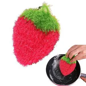 Strawberry Dish Scrubber Non Scratch Dish Washing Scrubbers Reusable Household Cleaning Kitchen Tools for Dishwashing Washing Dishes Cookware Tubs Sinks, Rose Red Strawberry Dish Scrubber Non Scratch Dish Washing Scrubbers Reusable Household Cleaning Kitchen Tools for Dishwashing Washing Dishes Cookware Tubs Sinks, Rose Red