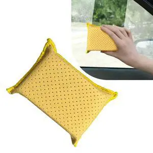 Windshield Cleaning Sponge Block, Double-Sided Microporous Defogger for Car Window Glass, Washable Super Absorbent Anti-Scratch Suede Sponge, Portable Cleaning Tool for Most Cars (Yellow) Windshield Cleaning Sponge Block, Double-Sided Microporous Defogger for Car Window Glass, Washable Super Absorbent Anti-Scratch Suede Sponge, Portable Cleaning Tool for Most Cars (Yellow)