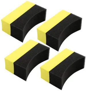 Car Tire Applicator Dressing Shine Sponge, 4PCS Vehicle Contour Wheel Wax Buffing Applicator Pads, Auto Tire Shine Detailing Cleaning Sponge Tool, Universal for SUV RV Truck Car Tire Applicator Dressing Shine Sponge, 4PCS Vehicle Contour Wheel Wax Buffing Applicator Pads, Auto Tire Shine Detailing Cleaning Sponge Tool, Universal for SUV RV Truck