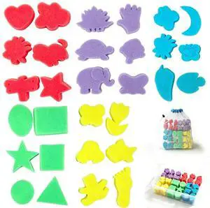 30 Pcs Shape Sponge Paint, Sponge Paint Brushes for Acrylic Painting, Wooden Handle Craft Sponges for DIY, Crafts and Kids Arts 30 Pcs Shape Sponge Paint, Sponge Paint Brushes for Acrylic Painting, Wooden Handle Craft Sponges for DIY, Crafts and Kids Arts