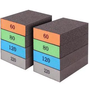 8-Pack Sanding Sponge, Four Grits Per Pack 60/80/120/220, Washable and Reusable Handmade Sandpaper Block, Drywall Sandpaper Blocks for Wooden Drywall Sheetrock and Metal Glazing 8-Pack Sanding Sponge, Four Grits Per Pack 60/80/120/220, Washable and Reusable Handmade Sandpaper Block, Drywall Sandpaper Blocks for Wooden Drywall Sheetrock and Metal Glazing