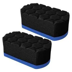 2PCS Tire Shine Applicator Pad, Hex Grip Car Waxing Sponge, Multi-Purpose Car Tire Dressing Detailing Sponge, Reusable Car Cleaning Sponge Accessories for Applying Tire Shine (Blue) 2PCS Tire Shine Applicator Pad, Hex Grip Car Waxing Sponge, Multi-Purpose Car Tire Dressing Detailing Sponge, Reusable Car Cleaning Sponge Accessories for Applying Tire Shine (Blue)