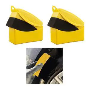 2PCS Tire Dressing Applicator, Reusable Car Tire Shine Sponge Pad With Lid, Durable Foam Auto Wheel Detailing for Vehicle Waxing Polishing Cleaning (Yellow) 2PCS Tire Dressing Applicator, Reusable Car Tire Shine Sponge Pad With Lid, Durable Foam Auto Wheel Detailing for Vehicle Waxing Polishing Cleaning (Yellow)