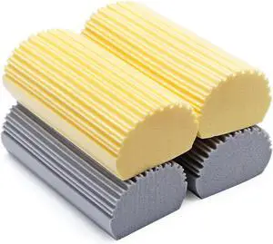 4Pcs Reusable Damp Clean Duster Sponge, Gray and Yellow 4Pcs Reusable Damp Clean Duster Sponge, Gray and Yellow