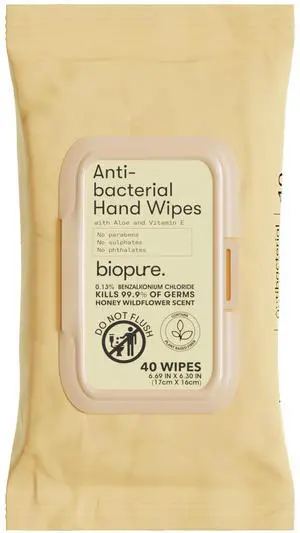 Antibacterial Hand Wipes - Antibacterial Wipes With Aloe and Vitamin E | 6.69 x 6.3 in Antibacterial Wet Wipes |No Parabens, Sulfates or Phthalates, Kills 99.9% of Germs Honey Wildflower 40 Ct Antibacterial Hand Wipes - Antibacterial Wipes With Aloe and Vitamin E | 6.69 x 6.3 in Antibacterial Wet Wipes |No Parabens, Sulfates or Phthalates, Kills 99.9% of Germs Honey Wildflower 40 Ct