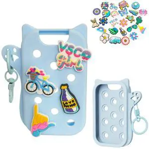 Hand Sanitizer Case with 25 Summer Style Charms for Touchland, Blue Case Hand Sanitizer Case with 25 Summer Style Charms for Touchland, Blue Case