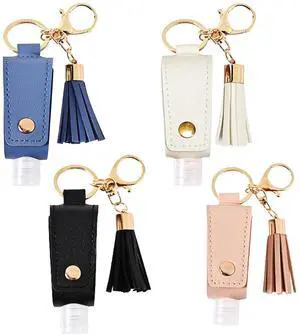 4 Pack Small Hand Sanitizer Keychain Portable Leather Empty Bottles for Toiletry Shampoo Lotion Soap 4 Pack Small Hand Sanitizer Keychain Portable Leather Empty Bottles for Toiletry Shampoo Lotion Soap
