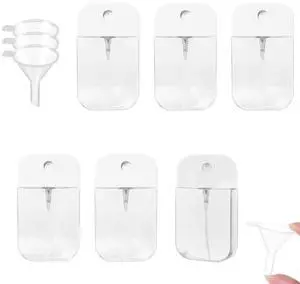 6PCS Portable Card Clear Spray Bottles 50ML Refillable Plastic Perfume Atomizer Vials for essential oils,facial mists hair moisturizing water hand sanitizer,3 funnels are also given away (White) 6PCS Portable Card Clear Spray Bottles 50ML Refillable Plastic Perfume Atomizer Vials for essential oils,facial mists hair moisturizing water hand sanitizer,3 funnels are also given away (White)