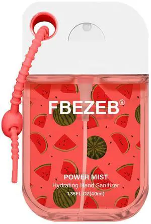 Power Mist Hydrating Hand Sanitizer with Cute Keychain, Portable Power Sanitizer Hydrating Spray for Hand, Mini Pocket Sprayer Sanitizer for Women Teen Girl Gift (Watermelon) Power Mist Hydrating Hand Sanitizer with Cute Keychain, Portable Power Sanitizer Hydrating Spray for Hand, Mini Pocket Sprayer Sanitizer for Women Teen Girl Gift (Watermelon)