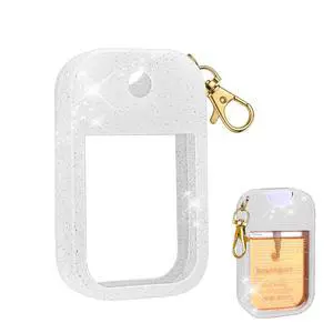 Hand Sanitizer Spray Glitter Case Compatible with Touchland, Silicone Hand Sanitizer Case Holder with Keychain for Touch Land Mist 1FL. OZ (Glitter Sequin White) Hand Sanitizer Spray Glitter Case Compatible with Touchland, Silicone Hand Sanitizer Case Holder with Keychain for Touch Land Mist 1FL. OZ (Glitter Sequin White)