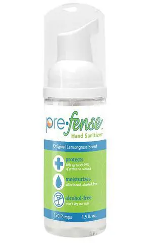 Travel Foam Hand Sanitizer - Kills 99.9% of Common Germs - Alcohol-Free - Moisturizing, Non-Skin Drying, Water-Based Formula - Made in USA - Lemongrass Scent - Travel Size - 1.5 oz - 1 Pack Travel Foam Hand Sanitizer - Kills 99.9% of Common Germs - Alcohol-Free - Moisturizing, Non-Skin Drying, Water-Based Formula - Made in USA - Lemongrass Scent - Travel Size - 1.5 oz - 1 Pack