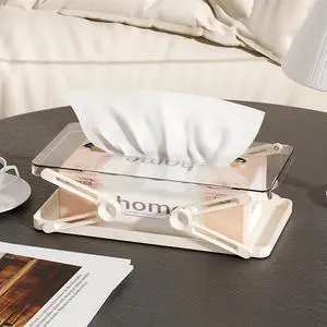 Lift-Up Tissue Box Holder with Spring Auto-Lift Design, Transparent Dust-Proof Tissue Organizer, Fits Standard & Large Facial Tissues for Desk, Bedroom, Car Lift-Up Tissue Box Holder with Spring Auto-Lift Design, Transparent Dust-Proof Tissue Organizer, Fits Standard & Large Facial Tissues for Desk, Bedroom, Car