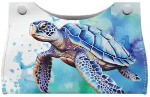 Sea Turtle Rectangular PU Leather Tissue Box Holder Sea Turtle Rectangular PU Leather Tissue Box Holder