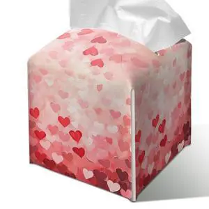 Valentines Day Decor Heart Pattern Tissue Box Cover,Universal 5.2 Inch Leather Cube for Home Bathroom Countertop,Valentines Gift for Her or Him.(014) Valentines Day Decor Heart Pattern Tissue Box Cover,Universal 5.2 Inch Leather Cube for Home Bathroom Countertop,Valentines Gift for Her or Him.(014)